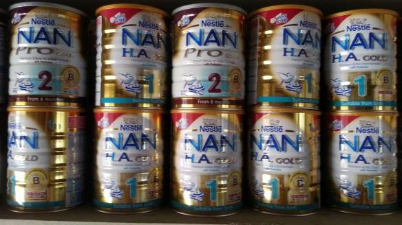 Saving Nan baby formula tins.